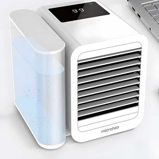 Portable MicroCool Mini Air Conditioner – 1000ml Tank, 99-Speed Fan & Air Purifier