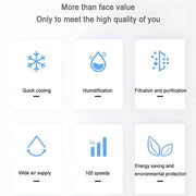 Portable MicroCool Mini Air Conditioner – 1000ml Tank, 99-Speed Fan & Air Purifier