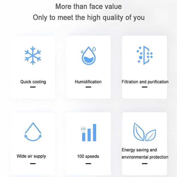 Portable MicroCool Mini Air Conditioner – 1000ml Tank, 99-Speed Fan & Air Purifier